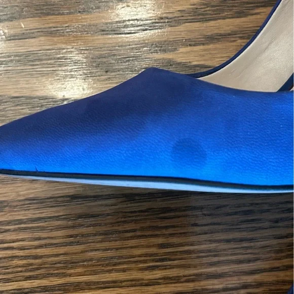 Jessica Simpson Bright Blue/Periwinkle Leather Tassel Bow 4 1/4” Heels Size 8.5 - Picture 13 of 13